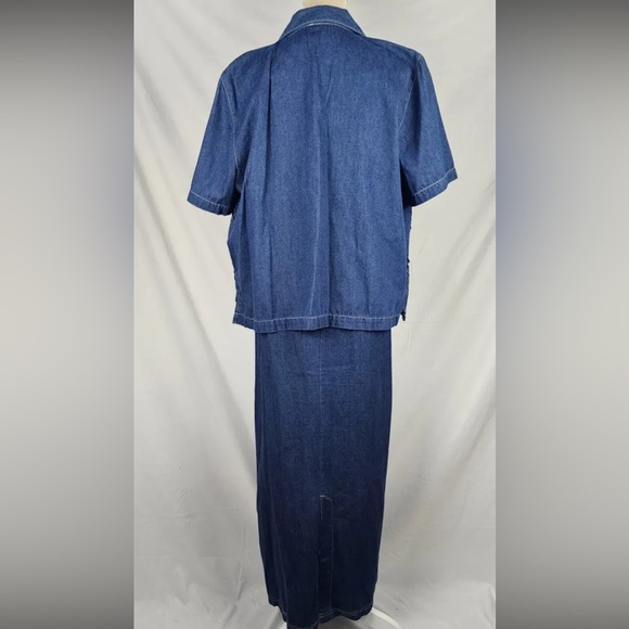 Koret City Blues Set Top Dress Womens Denim Embroidered Pintucks Patriotic. - Picture 3 of 16